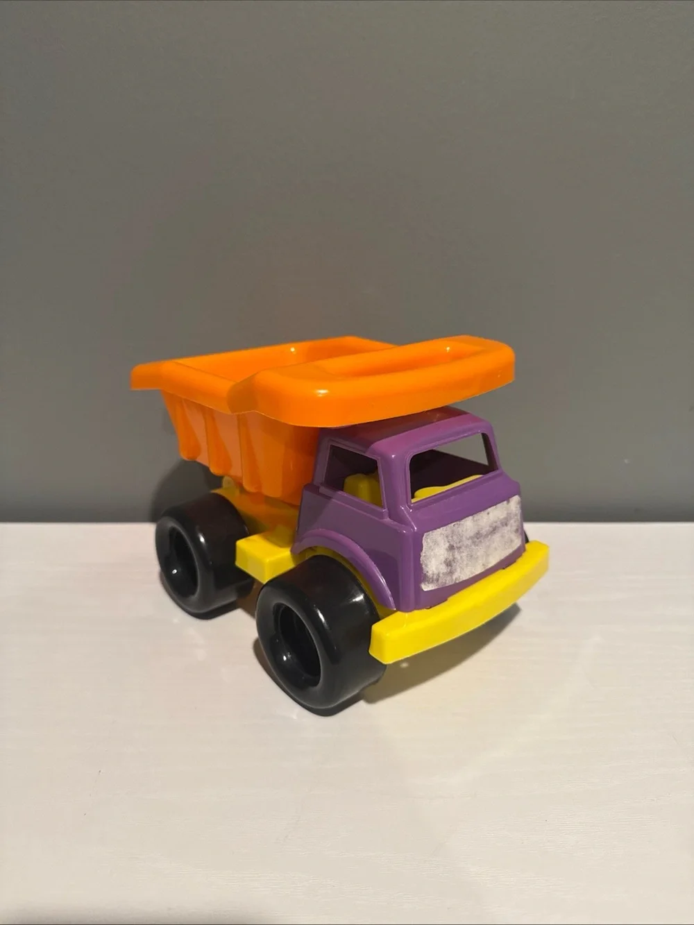 Purple & Orange Kids Dump Truck Toy - Sturdy Plastic Construction